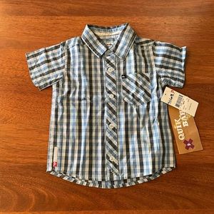 NWT Quiksilver striped plaid collared button down tee 12 months